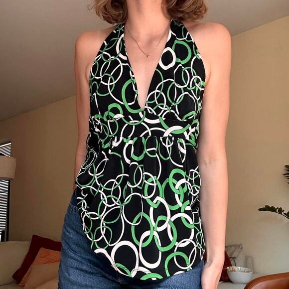 Slinky halter top green black white size large from rampage - Picture 7 of 8
